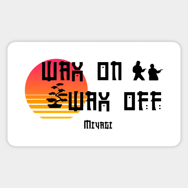 wax on wax off retro. Sticker by Clathrus